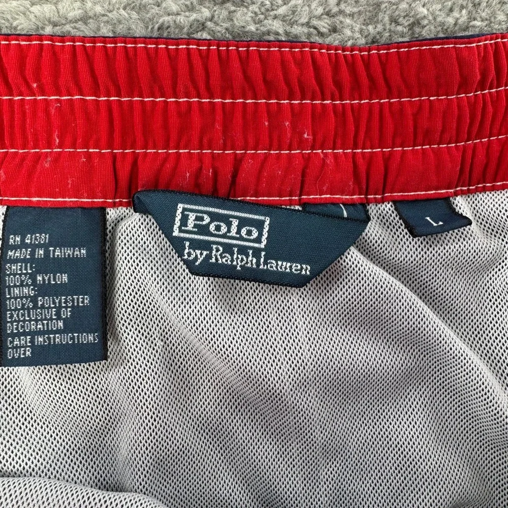 Polo Ralph Lauren Mens Navy Blue Cargo Swim Trunks Shorts Red Pony Logo‎ Size L
